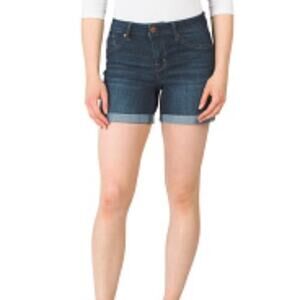 Vanilla Star Womens Denim Short Size 7 Cuffed Hem Embroidered Western Rodeo